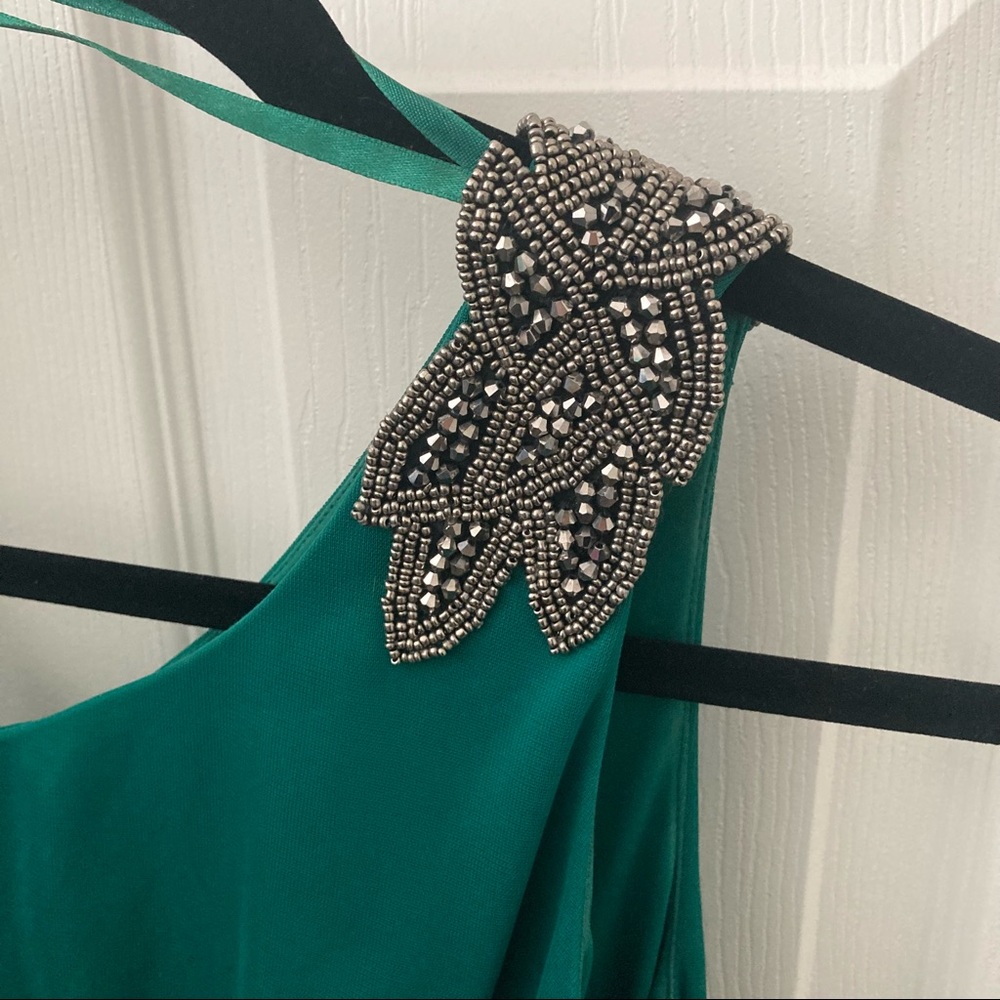 Kelly Green Vintage style prom Gown - Picture 5 of 6